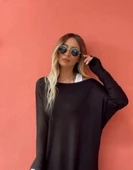 MDB Kadın Uzun Kollu Tek Omuzdan Açık çilek Bluz Ve Viskon Atlet Ikili Takım thumbnail 2