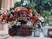 Bahar Çiçekleri Adlı İran Tebriz Halı Tablo 95x75cm - Duvar Halı Kilim Tablo thumbnail 3