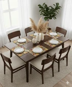 Sonbahar Çiçekleri Desenli Dijital Baskılı 6'lı Amerikan Servisi 30 cm x 45 cm thumbnail 1