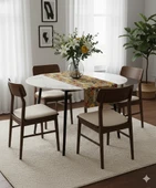 Sonbahar Çiçekleri Desenli Dijital Baskılı Runner 140 cm x 45 cm thumbnail 4