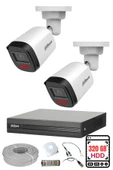 FURY DAHUA 2 Kameralı Gece Görüşlü Su Geçirmez FULL HD Güvenlik Kamerası Seti 320GB thumbnail 1