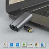 Zore QG03 USB-A to RJ45 USB3.0 Ethernet Dönüştürücü Kablo 1000Mbps 22cm thumbnail 7