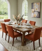 Sonbahar Çiçekleri Desenli Dijital Baskılı 6'lı Amerikan Servisi 30 cm x 45 cm thumbnail 7