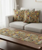 Sonbahar Çiçekleri Desenli Dijital Baskılı Runner 140 cm x 45 cm thumbnail 7