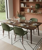 Sonbahar Çiçekleri Desenli Dijital Baskılı 6'lı Amerikan Servisi 30 cm x 45 cm thumbnail 6