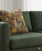 Sonbahar Çiçekleri Desenli Dijital Baskılı 2'li Kırlent 40 cm x 40 cm thumbnail 3