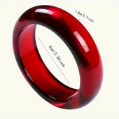 Minimalist Bangle Vintage Tarz Yakut Kırmızısı Şeffaf Renk Şık Reçine Kadın Bileklik | Parlak ve Şık - 3