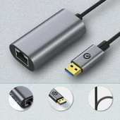 Zore QG03 USB-A to RJ45 USB3.0 Ethernet Dönüştürücü Kablo 1000Mbps 22cm thumbnail 6