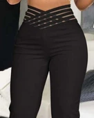 Lucky Life Kadın Yüksek Bel çapraz şerit Detaylı Ithal Krep Pantolon thumbnail 1