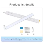 ShopyTech 50 cm Manyetik Şarjlı LED Dolap/Tezgâh Altı Lamba  Hareket Sensörlü 3 Renk Kısılabilir USB Type-C thumbnail 3