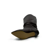 Vegan 6.5 cm Kısa Rahat Topuklu Sivri Burunlu Körüklü Uzun Kadın Çizme thumbnail 9