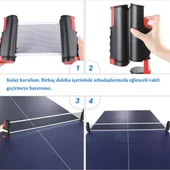Teleskopik Taşınabilir Kaymaz Ping Pong Masa Tenisi Filesi Aparatı (5314) - 5