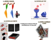 4'lü Sihirbazlık Seti – Hokus Pokus Sihirli Numara Seti-KUPA-MENDİL-DESTE-İSKAMBİL (5314) - 1