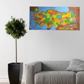 Renkli Türkiye Haritası Manyetik Yapıştırıcı Gerektirmeyen Duvar Stickerı 118 CM * 56 CM (5314) - 5