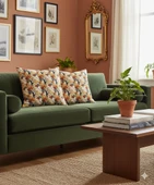 Sonbahar Ağaçları Desenli Dijital Baskılı 2'li Kırlent 40 cm x 40 cm thumbnail 4