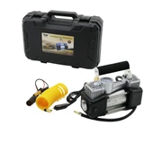 ÇİFT SİLİNDİR OTO - ARAÇ HAVA KOMPRESÖRÜ DC/12V - 23Amp - 150PSI FENERLİ BAR GÖSTERGELİ (5314) - 1