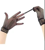 Siyah Renk Likralı File Eldiven Parmaklı Örgü Eldiven Yetişkin Boy (5314) - 4