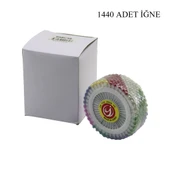 YUVARLAK DİSK STANDLI 1440 ADET RENKLİ TOPLU BAŞÖRTÜ İĞNESİ (5314) - 2