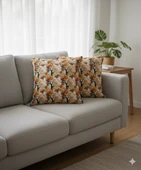 Sonbahar Ağaçları Desenli Dijital Baskılı 2'li Kırlent 40 cm x 40 cm thumbnail 3