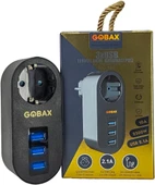 Gobax Termal Akım Korumalı Akıllı Priz 3xusb Li, Çocuk Korumalı, Led Işıklı, Yüksek Isıya Dayanıklı (5314) - 1
