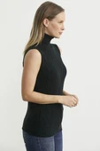 Tam Balıkçı Kolsuz Triko Kazak - Siyah thumbnail 4