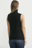 Tam Balıkçı Kolsuz Triko Kazak - Siyah thumbnail 5