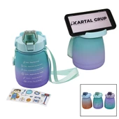 1.3LT - TOMBUL PİPETLİ RENKLİ PLASTİK SULUK MATARA KİLİTLİ KAPAKLI - TELEFONLUKLU (5314) - 2