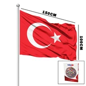 TÜRK BAYRAĞI ALPAKA KUMAŞ 100X150CM (5314) - 1