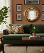 Sonbahar Ağaçları Desenli Dijital Baskılı 2'li Kırlent 40 cm x 40 cm thumbnail 7