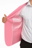 Plus Scorpion Açık Pembe Erkek Slim Fit Tek Düğmeli Blazer Ceket – Astarlı, Şık ve Modern Kesim thumbnail 6
