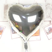 Kalp Uçan Balon Folyo Gümüş 80 cm 32 inç (5314) - 1