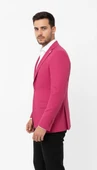 Plus Scorpion Fuşya Erkek Slim Fit Tek Düğmeli Blazer Ceket – Astarlı, Şık ve Modern Kesim thumbnail 4