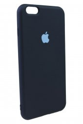 Apple iPhone 6 Plus - 6s Plus - Logolu Lansman, İçi Kadife Silikon SİYAH - 2