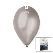 GM-110-38 METALİK - GÜMÜŞ BALON 11'' - 28CM - 100 PARÇA (5314) - 1