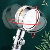 Turbo Pervaneli ve Filtreli Su Tasarruflu 360 Derece Dönebilen Tazyikli Duş Başlığı (5314) - 5