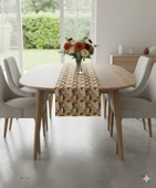 Sonbahar Ağaçları Desenli Dijital Baskılı Runner 140 cm x 45 cm thumbnail 5