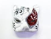 Kırmızı Renk İşlemeli Seramik Malzemeden İmal Venedik Kedi Model Magnet (5314) - 1