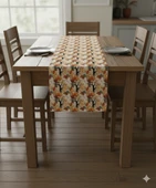 Sonbahar Ağaçları Desenli Dijital Baskılı Runner 140 cm x 45 cm thumbnail 3