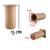 Mobilya Kanepe Koltuk Yatak Baza Yükseltici Yükseltme Ayağı Ayakları Plastik  Kayın Bej 15 cm 8 Adet thumbnail 3