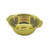 27CM   GOLD  PASLANMAZ METAL  SEPET  SÜZGEÇ  KENDİNDEN KULPLU (5314) - 1