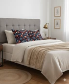 Yılbaşı Lacivert Küreler Desenli Dijital Baskılı 2'li Kırlent 40 cm x 40 cm thumbnail 2