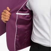 Plus Scorpion Mor Erkek Slim Fit Tek Düğmeli Blazer Ceket – Astarli, Şık ve Modern Kesim thumbnail 6