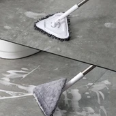 Teleskopik Saplı 150 cm Üçgen Mop Cam Duvar Tavan Fayans Parke Temizleyici Mop (5314) - 2