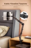 ShopyTech Metal 360° Uzun Kol Tablet/Telefon Standı Kelepçeli Masa/Yatak Başlığı Tutucu 6¨-12.9¨Uyumlu thumbnail 9