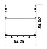 LED Kanal Profil Alüminyum Kasa 1 Metre 85x85mm Linear Opak Pleksi Yan Kapak Sarkıt LED Kasa 8413 thumbnail 2