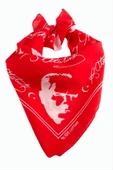 Atatürk İmzalı Desenli Bandana 50*50 - 1