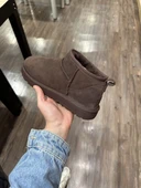 Günlük Kadın Kahverengi Bot Kalın Taban Ultra Mini Süet Bot Kışlık Bootie thumbnail 4