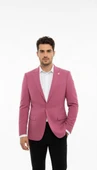 Plus Scorpion Gül Kurusu Erkek Slim Fit Tek Düğmeli Blazer Ceket – Astarlı, Şık ve Modern Kesim thumbnail 3