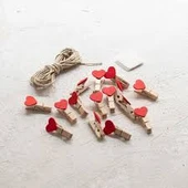 Kırmızı Kalpli Minik Ahşap Mandal thumbnail 3