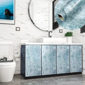 Mermer Desenli Masa Tezgah Mutfak Su Geçirmez Yapışkanlı Folyo Sticker Mavi 5x0,6m (5314) - 3